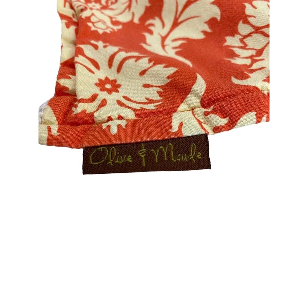Olive & Maude Baby Burp Cloths Orange Beige Set Of 2